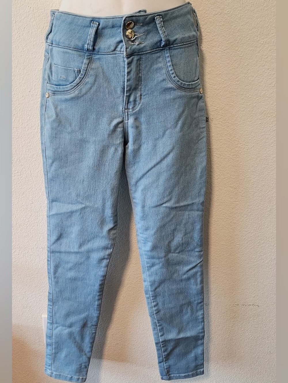 Bon Bon Up Colombian Light Wash High Waist Push Up Levanta Cola Jeans Sz 14 (US